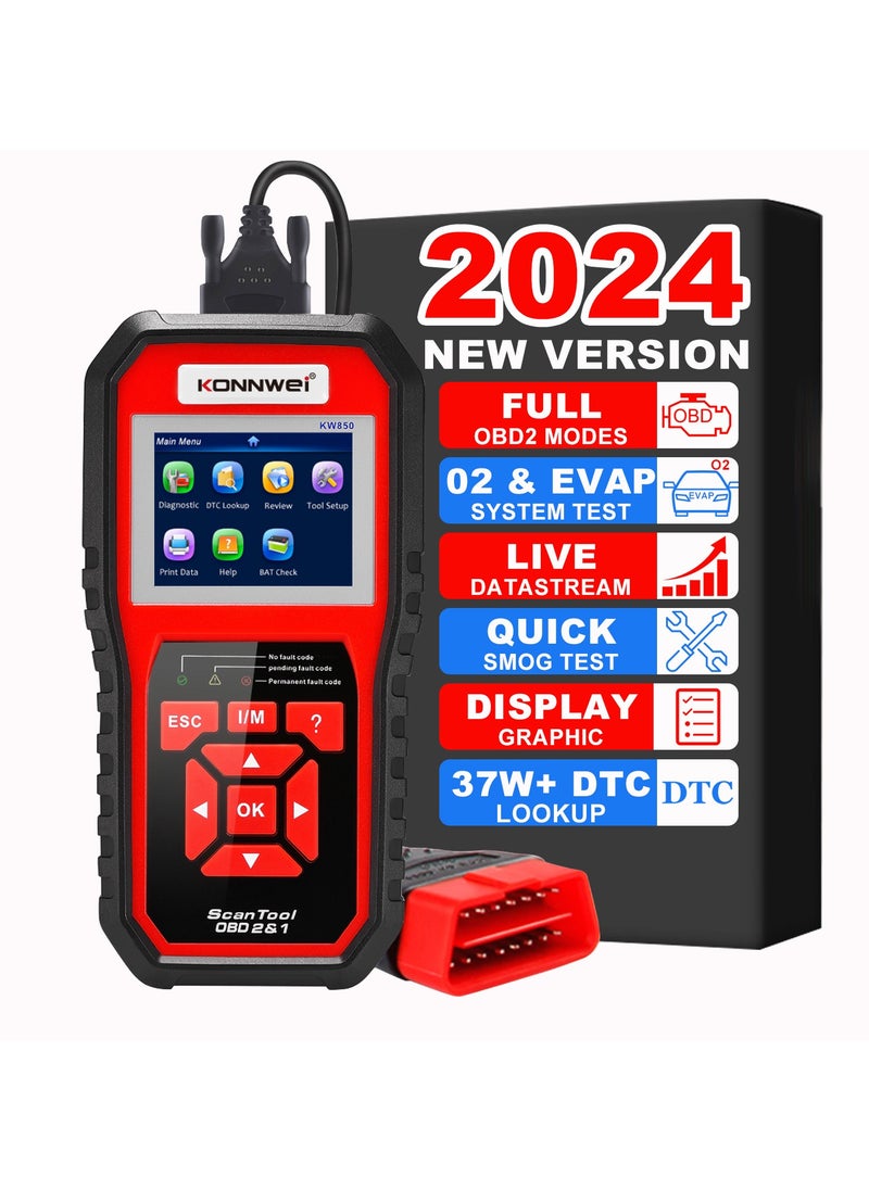 كونوي قارئ رمز الماسح الضوئي obd2 الاحترافي، obd ii، الماسح الضوئي لرمز التشخيص التلقائي، obd eobd، أداة فحص ضوء المحرك، أداة مسح ضوئي لخطأ محرك السيارة، أداة مسح تشخيصية مع جاهزية I/M (نسخة مطورة)  - Image 2