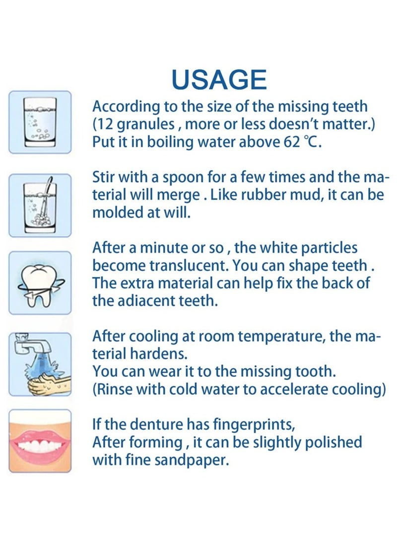 EELHOE Thermal Forming False Teeth Tooth Repair Kit Tooth Repair Granules for Missing and Broken Tooth Temporary Teeth Filling Repair Kit  - Image 5