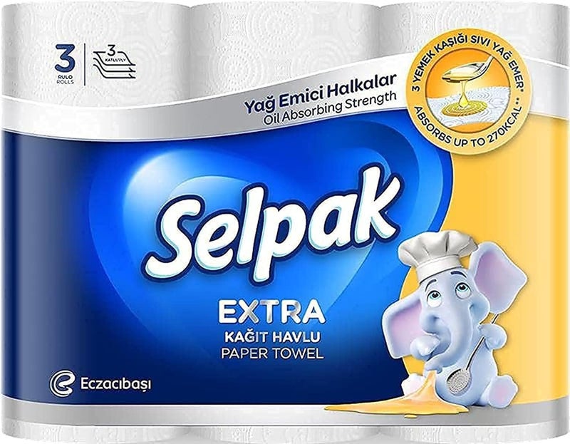Selpak Calorie Absorber Kitchen Towel Paper Tissue - 3 Roll - Image 1