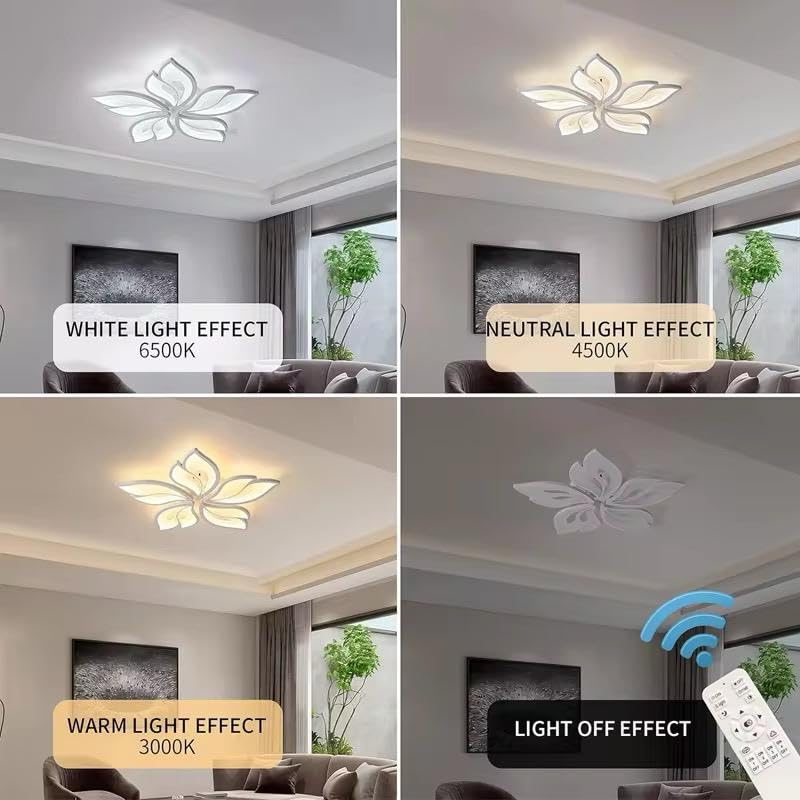 blissbells 5 Lights Arc Flower Ceiling LED Chandelier Lamp 3 Color Changing Light - Image 5