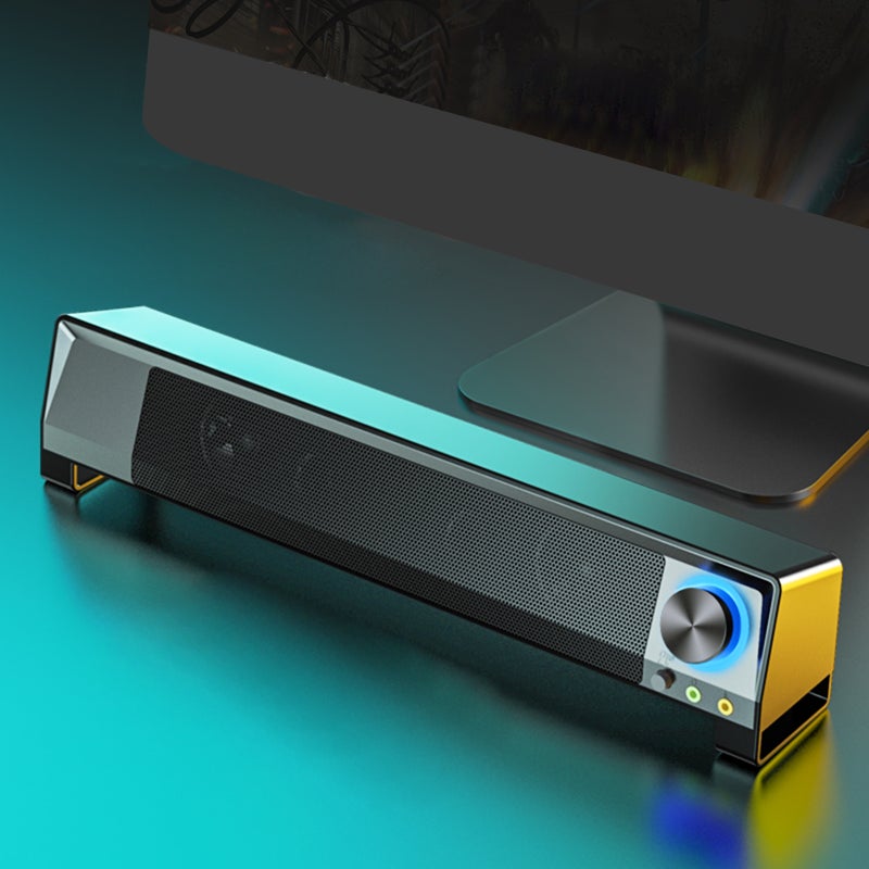 V-199 USB Wired Computer Speaker SoundBar Stereo Subwoofer Powerful Music Player Bass Surround Sound Box 3.5mm Audio Input for PC Laptop Smartphone Tablet MP3 MP4 - Image 4