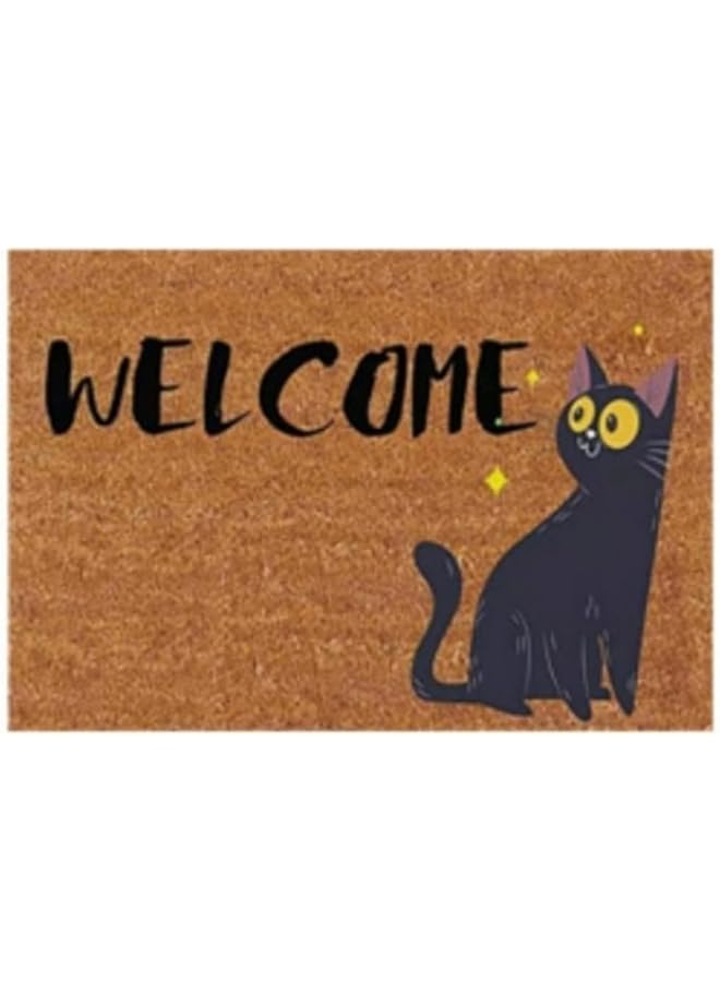 The Bros حصيرة ترحيب بتصميم قطة، حصيرة دخول مطاطية غير قابلة للانزلاق، 16" × 24" (حصيرة ترحيب قطة) - Image 5