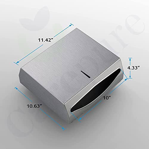 Carepure Stainless Steel M Fold Tissue Paper Towel Dispenser | Wall-Mounted Commercial Paper Towel Dispenser, Dispenser with Lock Design - 2 Multi Fold Tissue Refill Packet Free (Medium) - Image 2