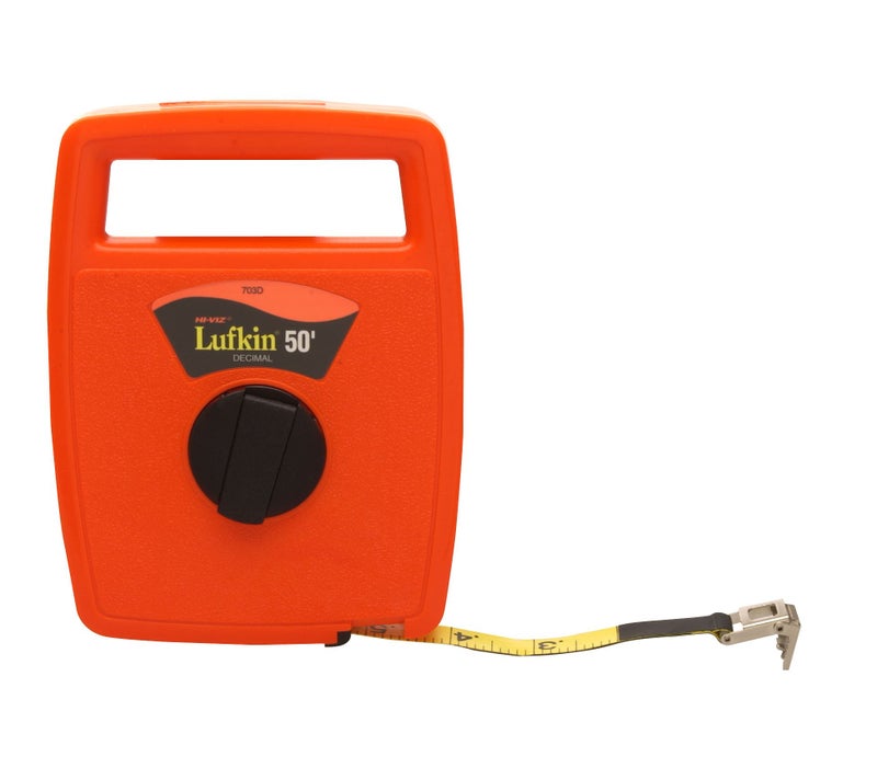 Lufkin Crescent Lufkin 12 x 50 HiViz Orange Linear Engineers Fiberglass Tape Measure 703D