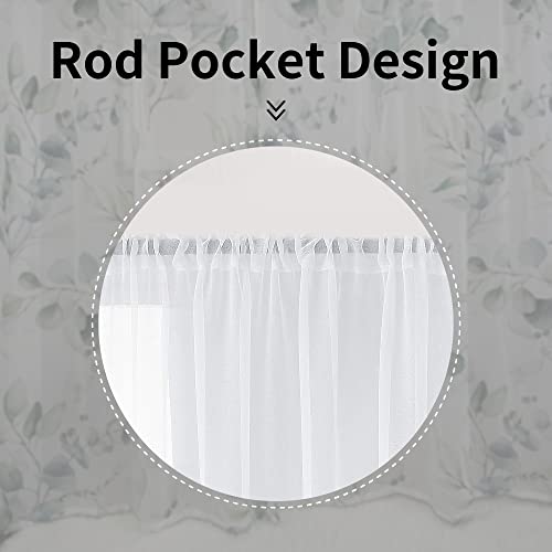 Fereyis Green Eucalyptus Leaves Curtains for Living Room 84 inch Length 2 Panels Set Elegant Floral Plant Spring Printed Window Curtain Natural Sheer Curtains Chiffon Drapes for Bedroom - Image 3