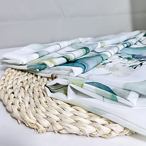 Fereyis Green Eucalyptus Leaves Curtains for Living Room 84 inch Length 2 Panels Set Elegant Floral Plant Spring Printed Window Curtain Natural Sheer Curtains Chiffon Drapes for Bedroom - Image 5