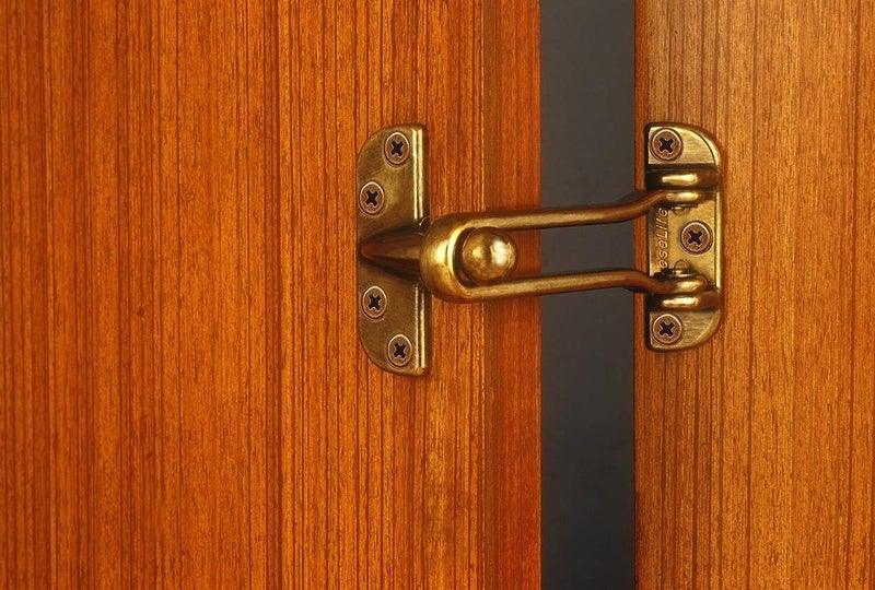 eseLife eseLife Super Strong Door GuardSecurity Latch for Safe and Secure Home Brown  - Image 2