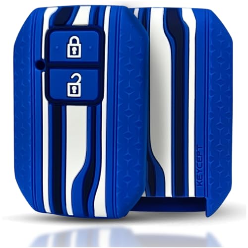 KEYCEPT Tristar Key Cover for Suzuki Swift, Dzire, Ertiga, Grand Vitara, Celerio, Brezza, Fronx, Jimny, Ignis, Urban Cruiser, Rumion, Hyryder, E-Vitara (2 Button smart Key Cover, Blue) - Image 1