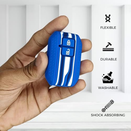 KEYCEPT Tristar Key Cover for Suzuki Swift, Dzire, Ertiga, Grand Vitara, Celerio, Brezza, Fronx, Jimny, Ignis, Urban Cruiser, Rumion, Hyryder, E-Vitara (2 Button smart Key Cover, Blue) - Image 5
