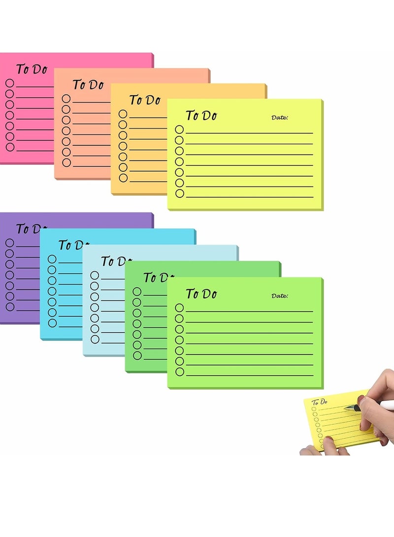 BIGTHREE to Do List Sticky Notes 9 Pack, Self-Stick Sticky Notes, Colorful Sticky Notes Pad with Lines, Do List Notepads for School Office Meeting Home Plan Reminder Stationery Supplies(450 Sheets) - Image 1