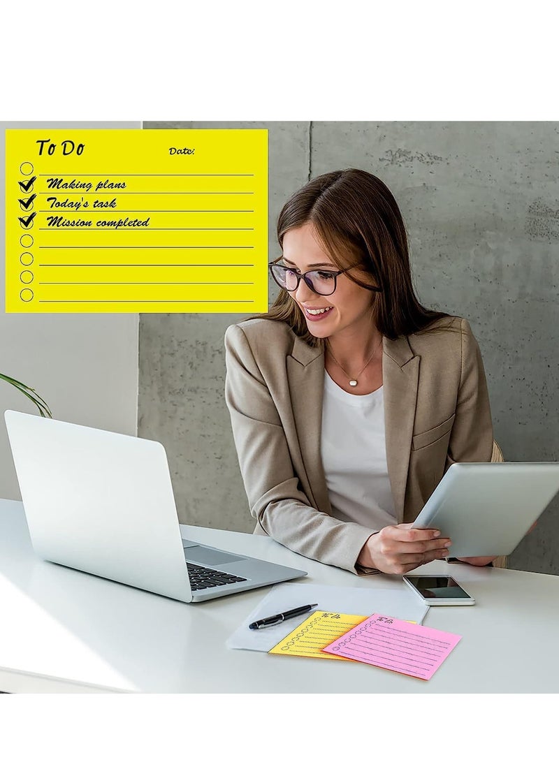 BIGTHREE to Do List Sticky Notes 9 Pack, Self-Stick Sticky Notes, Colorful Sticky Notes Pad with Lines, Do List Notepads for School Office Meeting Home Plan Reminder Stationery Supplies(450 Sheets) - Image 2