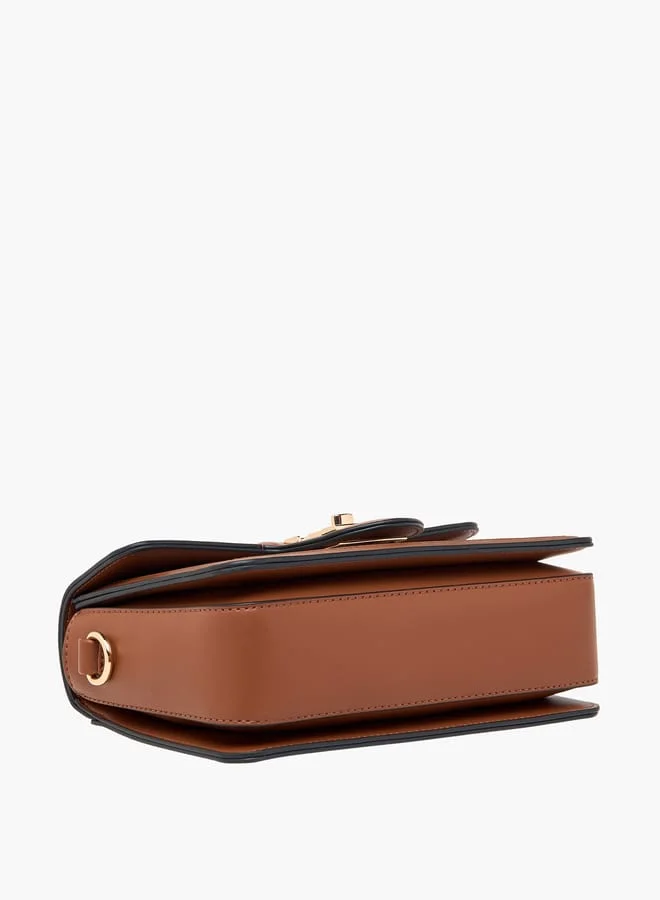 ايل Women Monogram Print Crossbody Bag with Detachable Strap