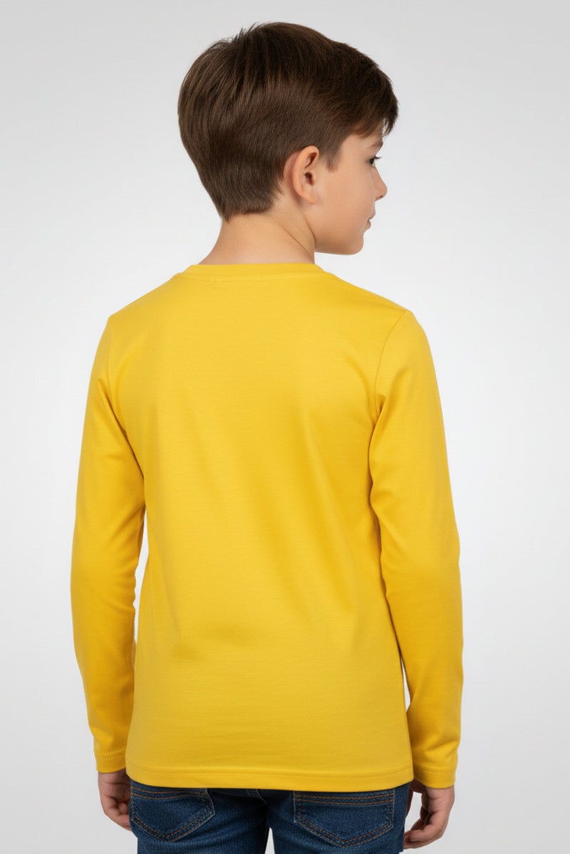 Hamleys x Disney Kids Boy Crew Neck Long Sleeve Graphic Print T-Shirt, Mustard - Image 2