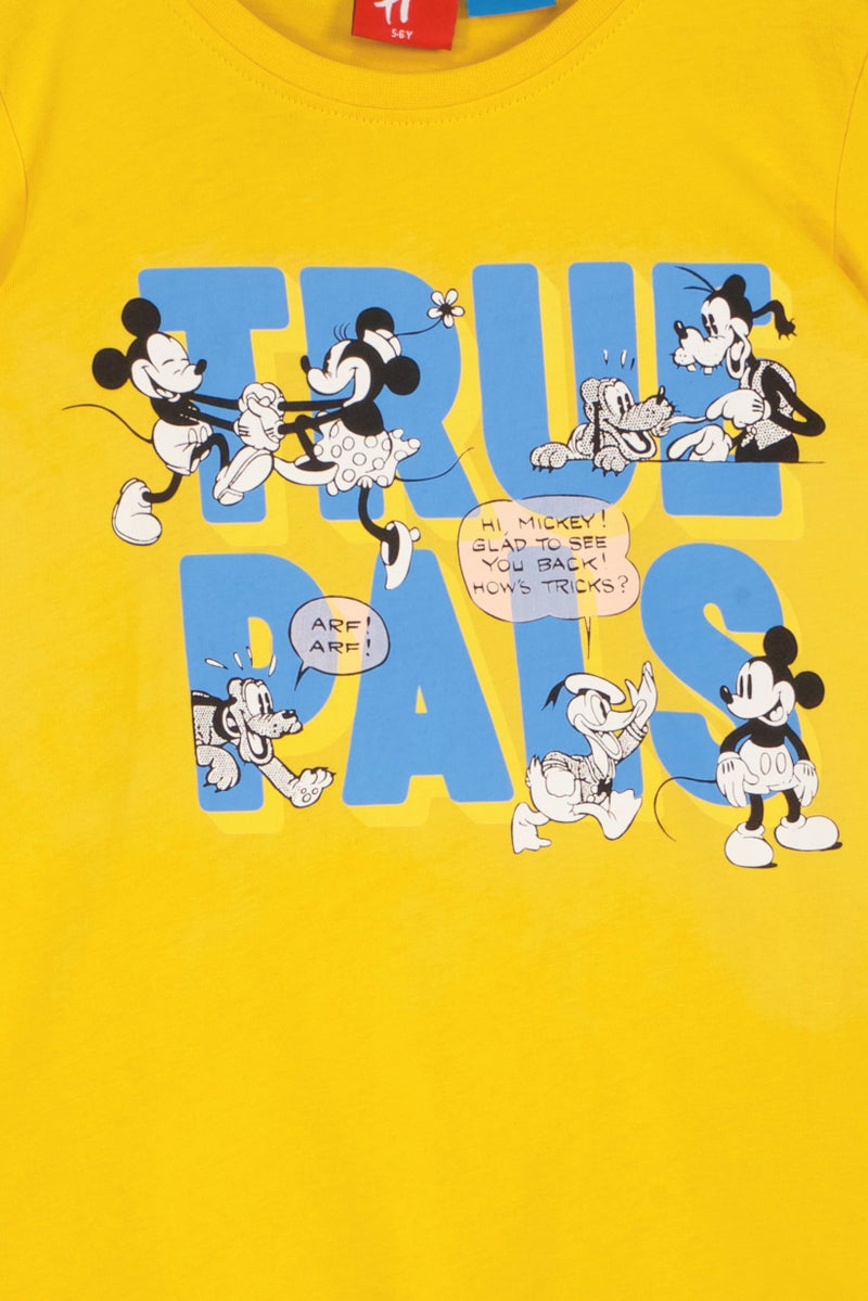 Hamleys x Disney Kids Boy Crew Neck Long Sleeve Graphic Print T-Shirt, Mustard - Image 3