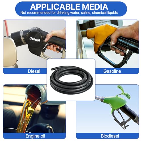 Lainballow 20 Ft Fuel Line Hose, 3/8" ID x 2/3" OD NBR Rubber Hose, High Pressure 300 PSI Boat Fuel Tube for Motorcycles, Marine Boat Outboard, Automotive Fuel Systems Engines - Image 5