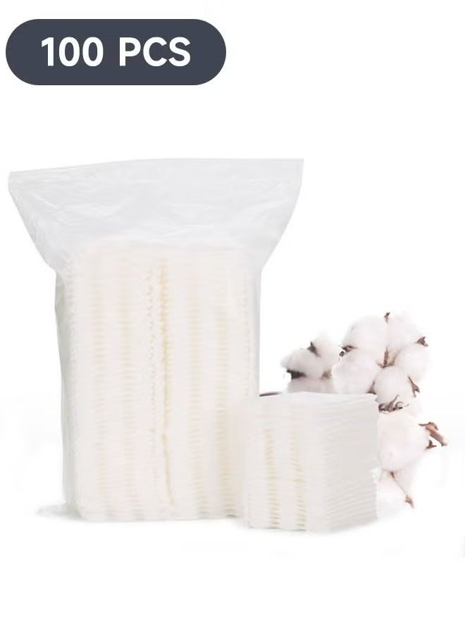 Generic 100 PCS Hypoallergenic Facial Cleansing Squares Cotton Pads, Facial Lip & Eye Makeup Remover Pads, Thickening Pure Cotton Cosmetic Cotton  - Image 1