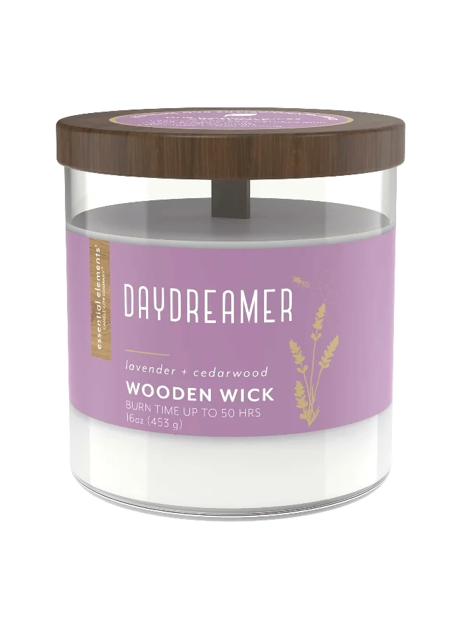 CANDLE-LITE Essential Elements Daydreamer Wooden Wick Scented Jar Candle White 453 g 4550353