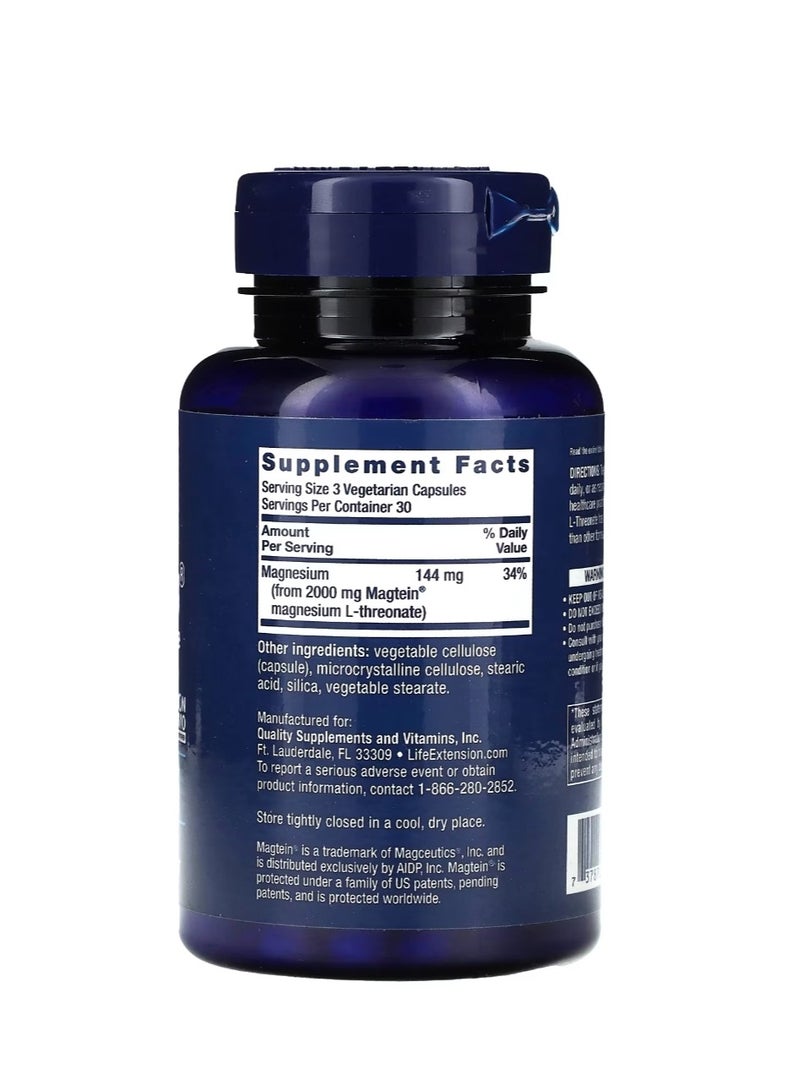 Life Extension Neuro Mag Magnesium L-threonate 144 Mg 90 Vegetarian Capsules 48 Mg Per Capsule - Image 2
