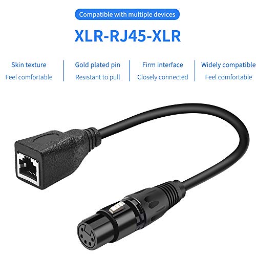 SiYear XLR 5 pin RJ45 Adapter Cable-XLR 5 Pin Male & 5 Pin Female to RJ45 Female DMX Ethernet Adapter Converter Cable(1SET/ 2PACK) - Image 2