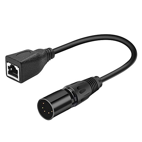 SiYear XLR 5 pin RJ45 Adapter Cable-XLR 5 Pin Male & 5 Pin Female to RJ45 Female DMX Ethernet Adapter Converter Cable(1SET/ 2PACK) - Image 3