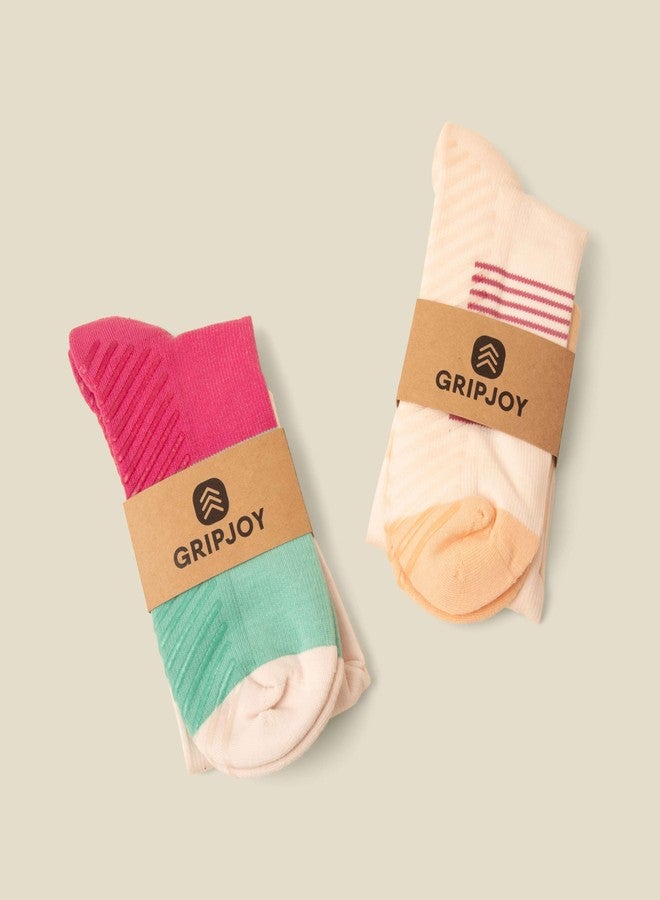 Gripjoy Compression Socks with Grips, 15-20mmHg, Support & Stability for Circulation, Travel, Pregnancy, Nurses - Image 2