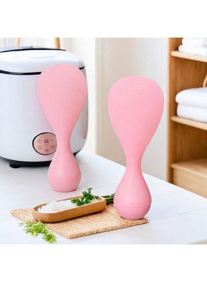 Pink plastic rice spoon non stick heat resistant and drop proof - Image 4