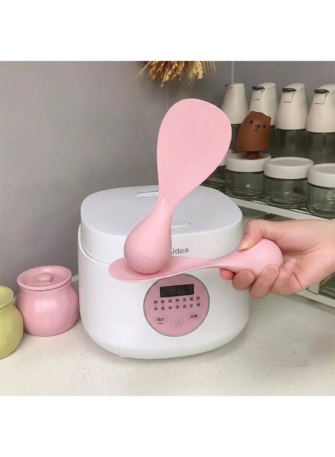 Pink plastic rice spoon non stick heat resistant and drop proof - Image 5