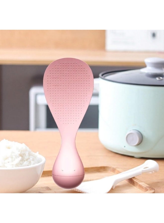 Pink plastic rice spoon non stick heat resistant and drop proof - Image 3