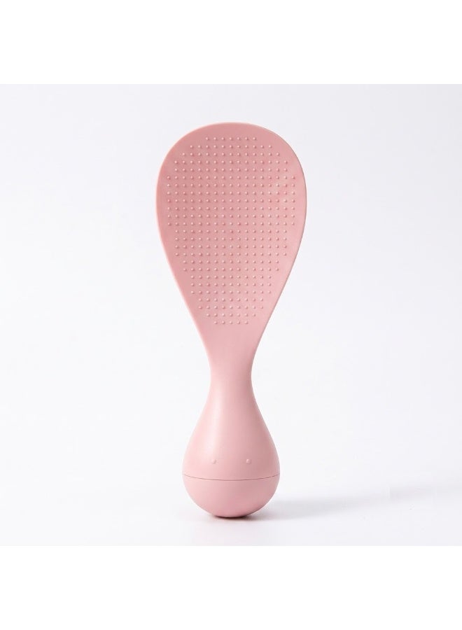 Pink plastic rice spoon non stick heat resistant and drop proof - Image 1