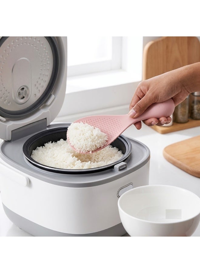 Pink plastic rice spoon non stick heat resistant and drop proof - Image 2