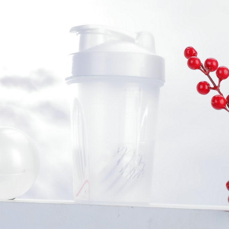 Fitness Protein Shaker 400ml Transparent Cup White 
