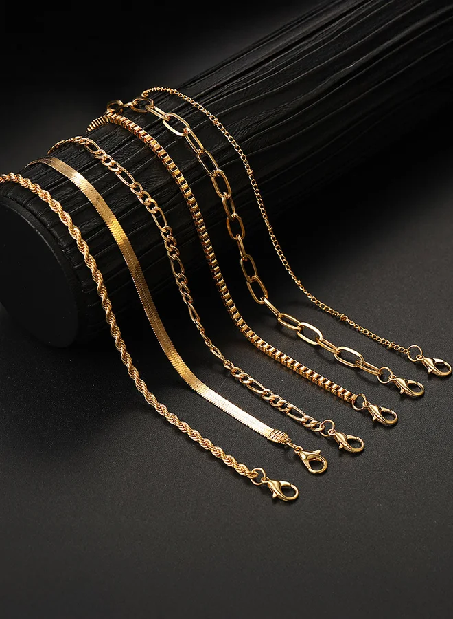 تايك تو Set of 5 - Textured Chain Bracelet