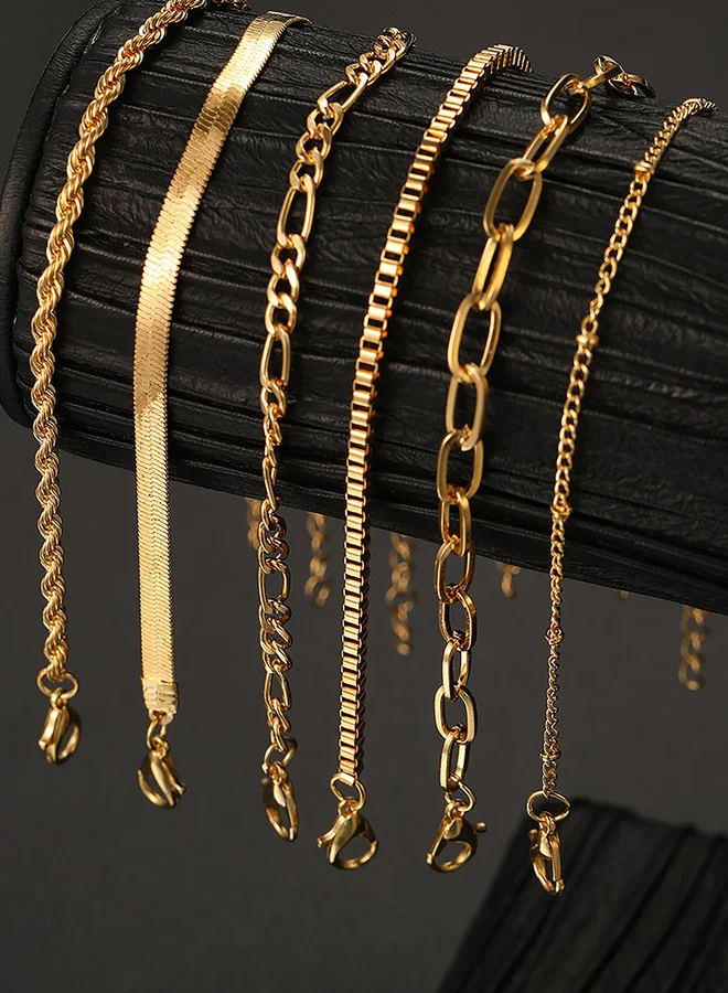 تايك تو Set of 5 - Textured Chain Bracelet