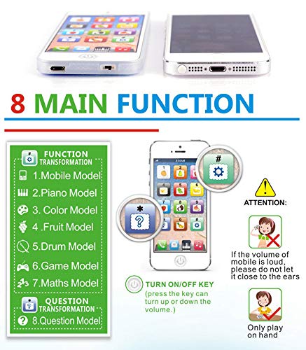YOYOSTORE Phone Toy Play Mobile Cell Phone Music Learning for Child Toddle Baby Kid (White) - Image 4