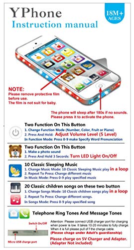 YOYOSTORE Phone Toy Play Mobile Cell Phone Music Learning for Child Toddle Baby Kid (White) - Image 5