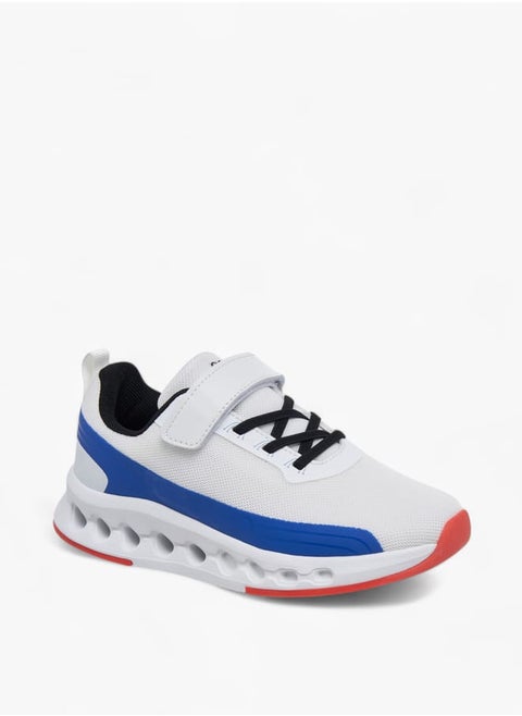 Boys Logo Print Walking Shoes With Hook And Loop Closure
