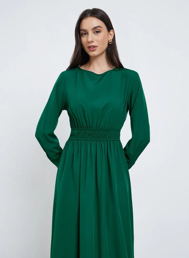 ستايلي فستان ميدي بخصر مزموم