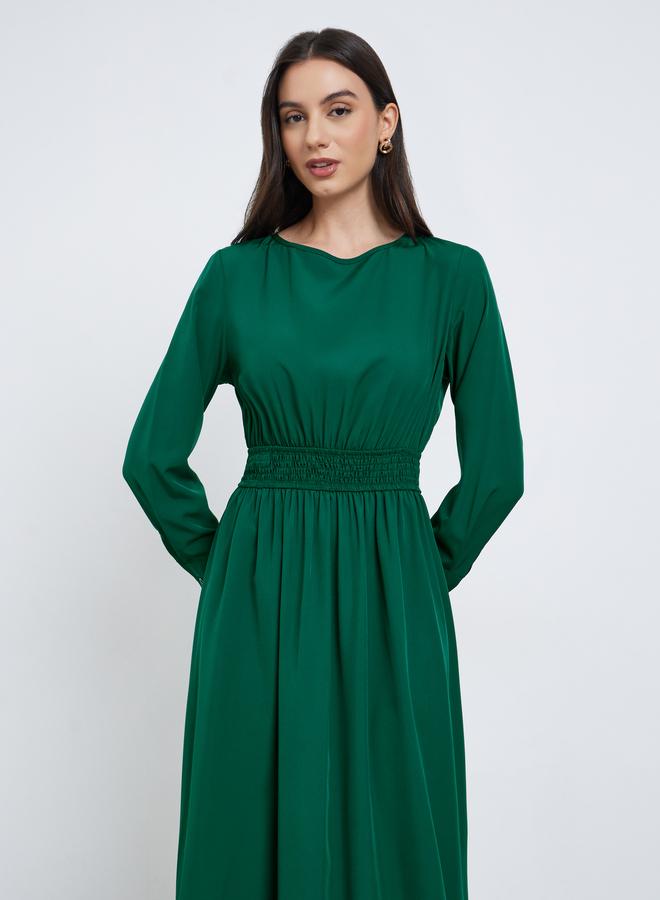 ستايلي فستان ميدي بخصر مزموم - Image 2