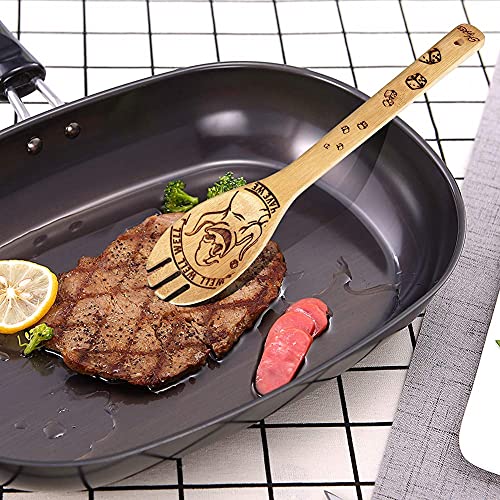 HYGNN Halloween Idea Utensil Burned Wooden Spoons Set House Warming Wedding Present Slotted Spoon 5 Piece SpoonSet - Image 5