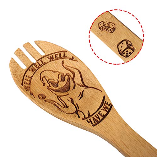 HYGNN Halloween Idea Utensil Burned Wooden Spoons Set House Warming Wedding Present Slotted Spoon 5 Piece SpoonSet - Image 3