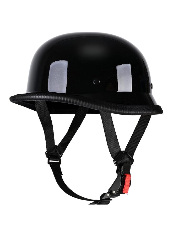 خوذة دراجة نارية بنمط ألماني، خوذة نصفية، قبعة جمجمة، خوذة نصفية للبالغين من الرجال والنساء، تشمل الملحقات إطارًا أسود وواقيًا للوجه (المقاس: XL) - Image 3