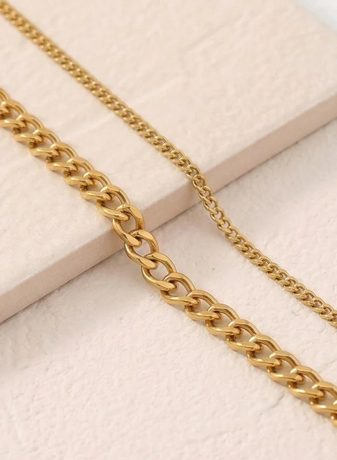 تايك تو Set of 2 - Cuban Chain Anklet