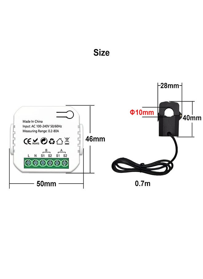 Generic - Tuya ZigBee Intelligent Energy Meter Solar PV System Power Production Consumption Bidirectional Monitoring Meter Mobilephone APP Control Power Monitor with CT - Image 1