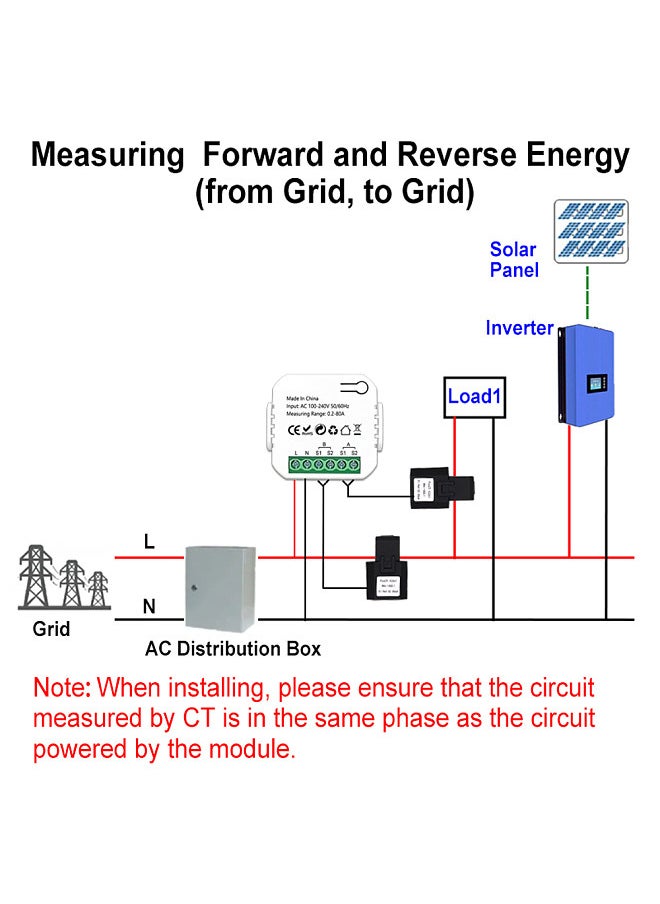 Generic - Tuya ZigBee Intelligent Energy Meter Solar PV System Power Production Consumption Bidirectional Monitoring Meter Mobilephone APP Control Power Monitor with CT - Image 1