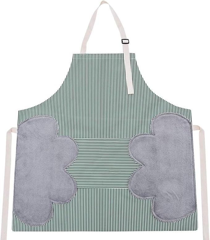Simple, lightweight, soft, washable kitchen apron with a wet wipe - multi-colored - Image 1
