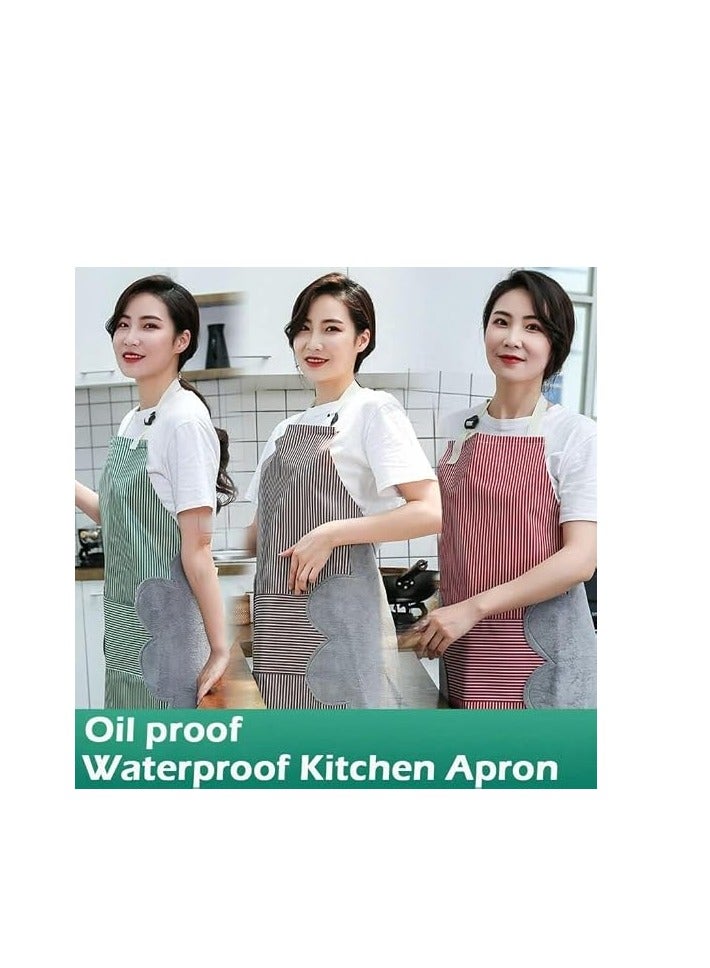 Simple, lightweight, soft, washable kitchen apron with a wet wipe - multi-colored - Image 2