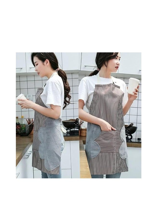 Simple, lightweight, soft, washable kitchen apron with a wet wipe - multi-colored - Image 3