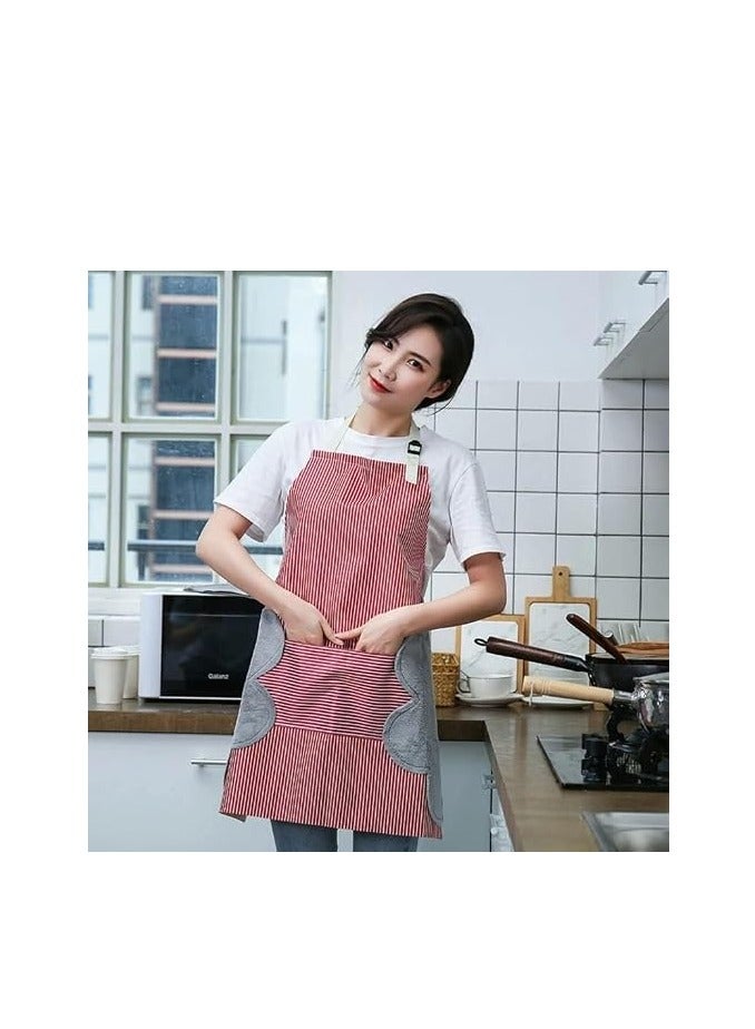 Simple, lightweight, soft, washable kitchen apron with a wet wipe - multi-colored - Image 4