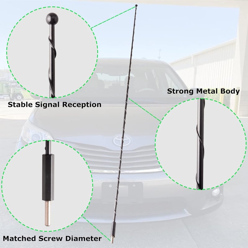 Unikpas Antenna Mast Compatible for Toyota Sequoia, Camry, Sienna, Highlander, Tacoma, 4Runner, RAV4, Tundra, FJ Cruiser Replacement Antenna - Image 4