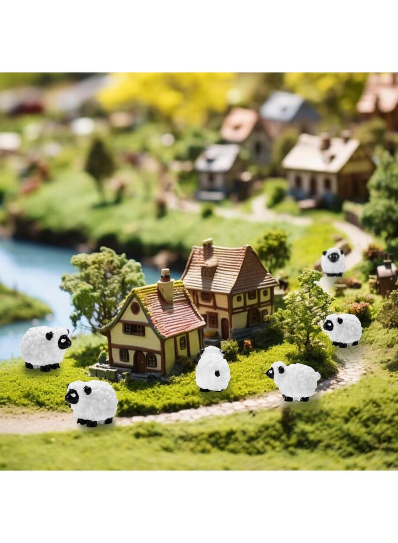 SYOSI Mini Sheep Figurines, Small Animal Resin Models for Fairy Garden and Micro Landscape Decoration, Realistic White Sheep Ornaments for Cake Topper, Flower Pot and Home Decor, 20pcs, White - Image 4